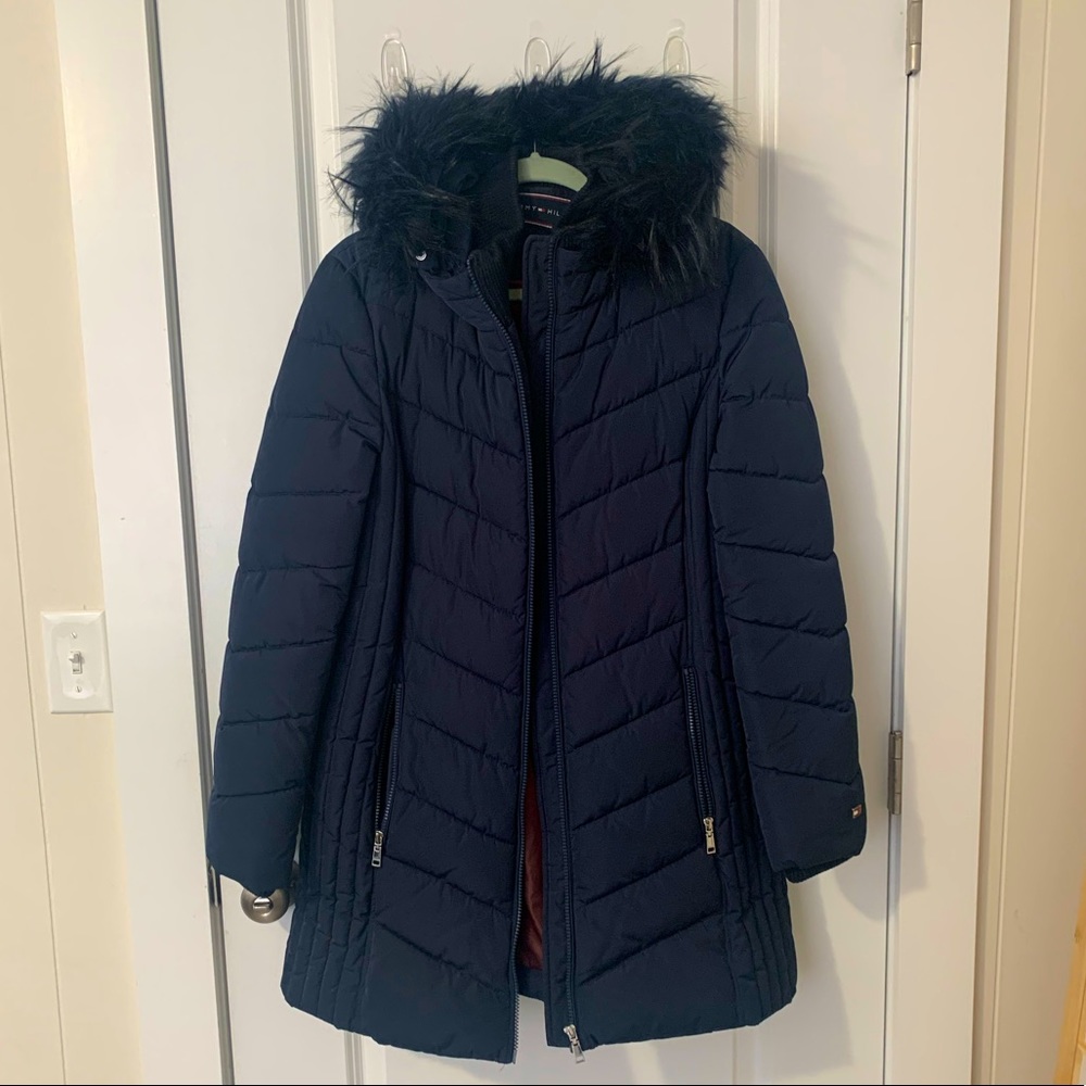 Tommy Hilfiger, Navy Blue, Winter Coat, Size L